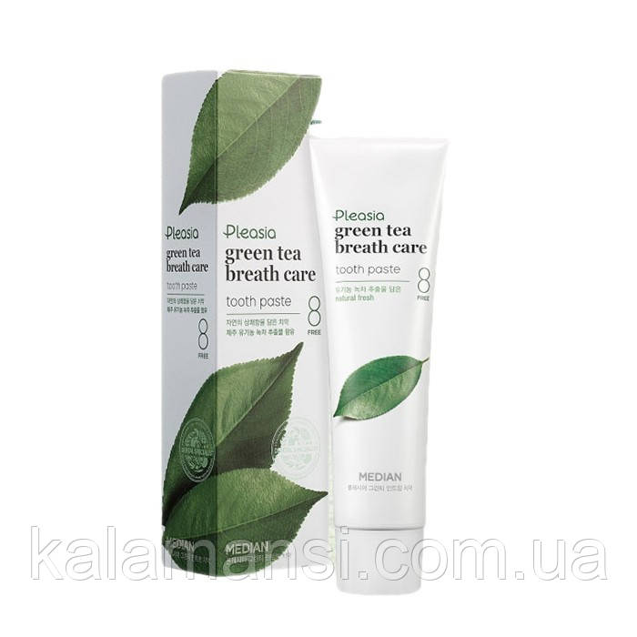 Освіжна зубна паста зі смаком зеленого чаю Pleasia Green Tea 100 г
