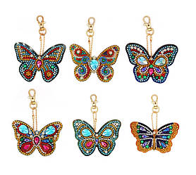 Набір брелків для алмазної мозаїки ColorArt Метелики 6шт BR22
