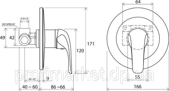 Смеситель для душа встроенный Ravak Rosa RS 062.00 - фото 2 - id-p17897194