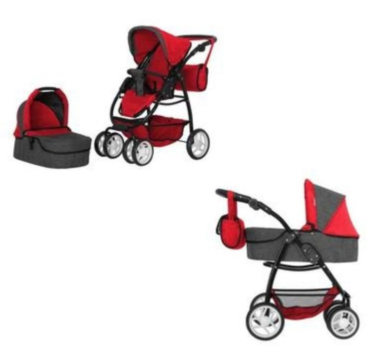 Коляска для ляльок трансформер, Melogo, 60*42*67 см, 9662 RED, фото 1