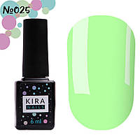 Гель-лак Kira Nails №025 (бледно-салатовый, эмаль), 6 мл