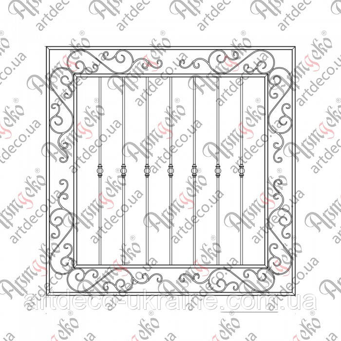 Кована решітка 1500х1500 КР-01. КОМПЛЕКТ ЕЛЕМЕНТІВ, фото 1
