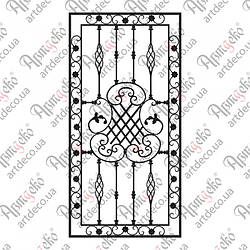 Кована решітка на вікно 1000х2000 КОМПЛЕКТ ЕЛЕМЕНТІВ