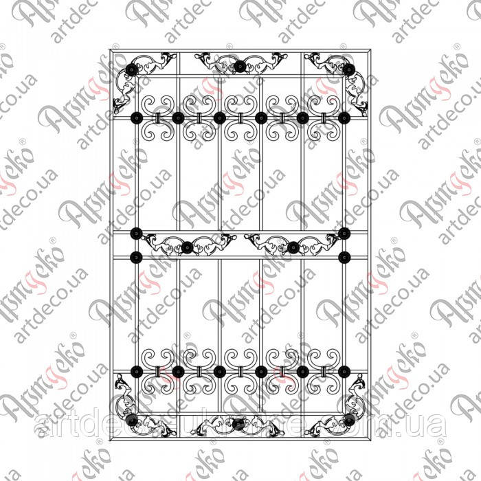 Кована решітка 1000х1500 КОМПЛЕКТ ЕЛЕМЕНТІВ, фото 1