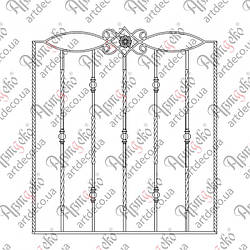 Кована решітка на вікно 960х1075 КОМПЛЕКТ ЕЛЕМЕНТІВ