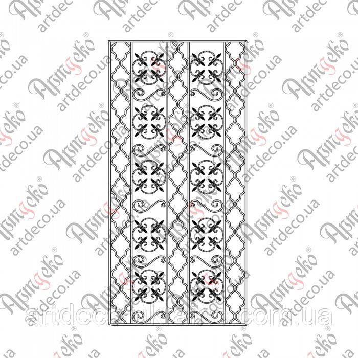 Решітка на вікно 980х2024 КОМПЛЕКТ ЕЛЕМЕНТІВ, фото 1