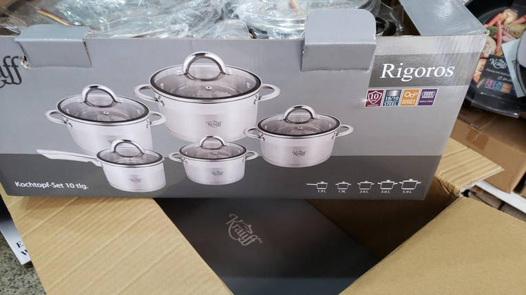 Набір посуду з нержавіючої сталі 10 предметів Krauff 26-238-036, фото 1