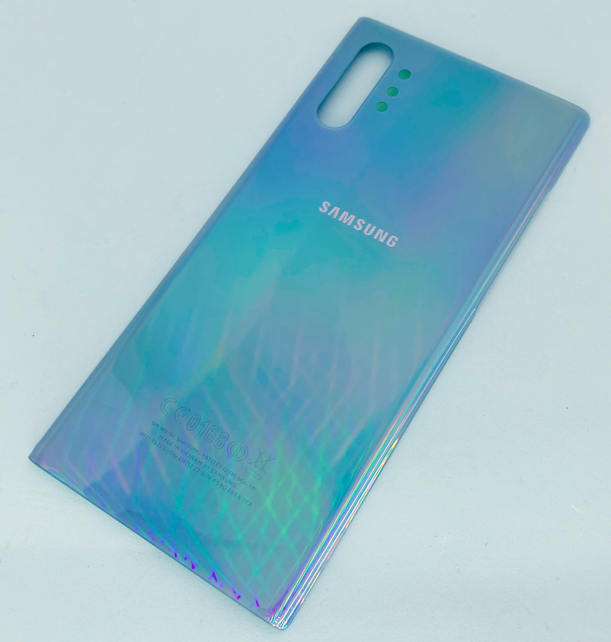 Задня кришка для Samsung N975F Galaxy Note 10 Plus, срібляста, Aura Glow, оригінал, фото 1