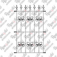 Кованая решетка на окна. (КР-12) КОМПЛЕКТ ЭЛЕМЕНТОВ 850х1500