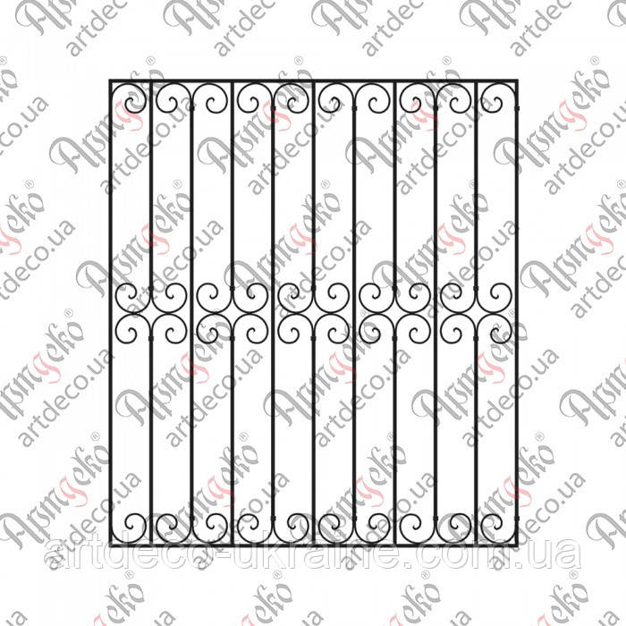 Кована решітка на вікно 1400х1600 КОМПЛЕКТ ЕЛЕМЕНТІВ, фото 1