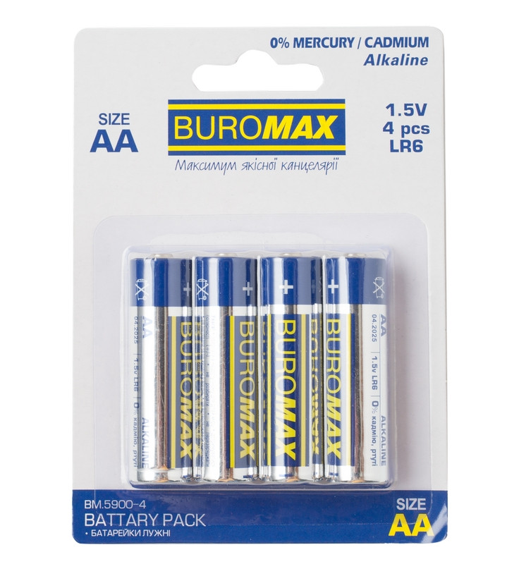 Батарейки Buromax LR6 AA набір 4 шт. (BM.5900-4)