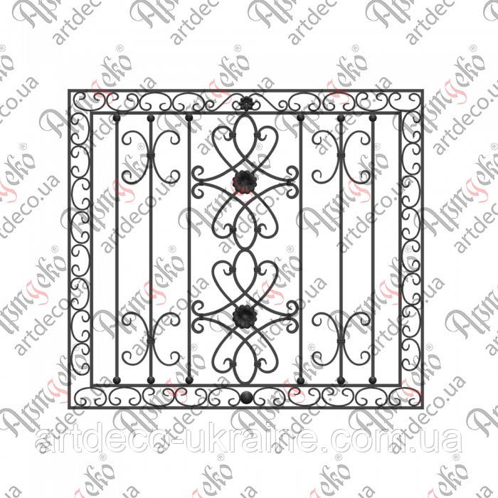 Кована решітка 1386х1246 КОМПЛЕКТ ЕЛЕМЕНТІВ, фото 1