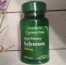 Селен Puritan's Pride Selenium 200 mcg 100 таб, фото 6