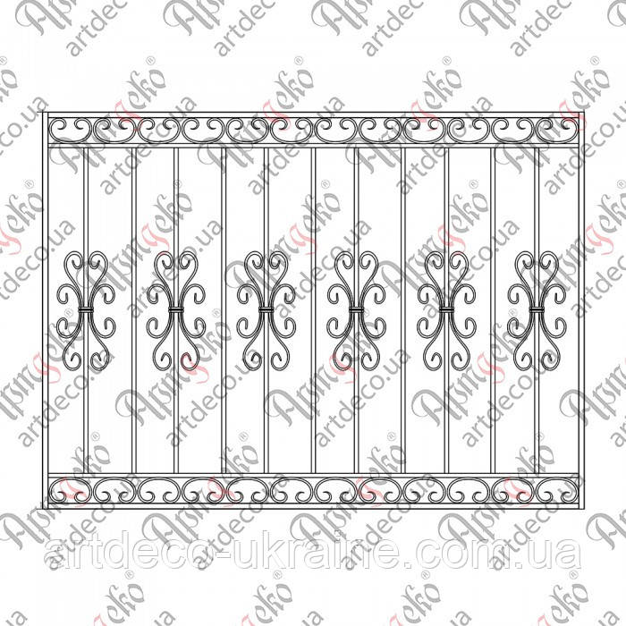 Кована решітка 1580х1160 КОМПЛЕКТ ЕЛЕМЕНТІВ, фото 1