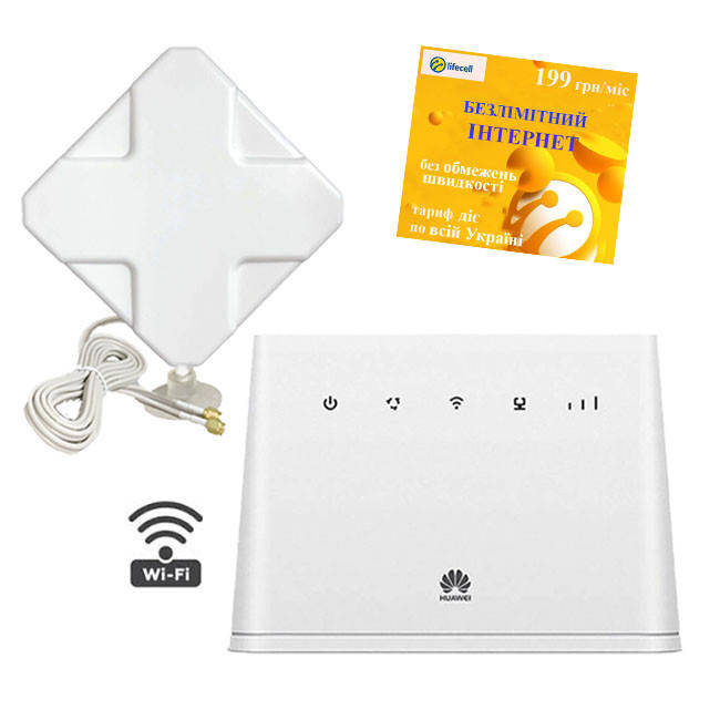 4G WI-FI комплект Інтернет домашній (роутер Huawei b311-853, MIMO антена кімнатна), фото 1
