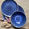 Тарілка обідня керамічна блакитно-фіолетова Люпин 20.5 см, фото 8