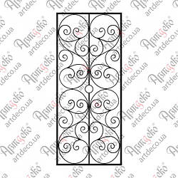 Кована решітка на вікна 785х1830 КОМПЛЕКТ ЕЛЕМЕНТІВ