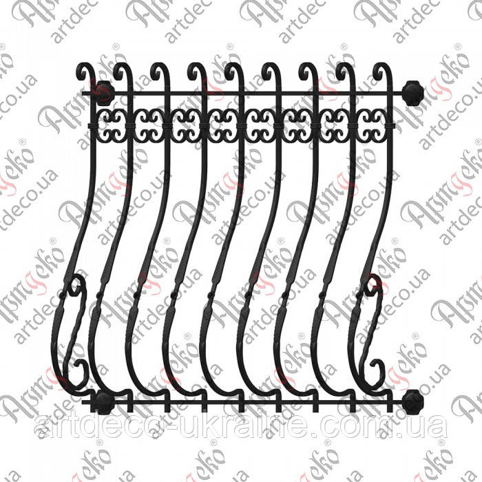 Кована решітка на вікно 1100х1025 КОМПЛЕКТ ЕЛЕМЕНТІВ, фото 1