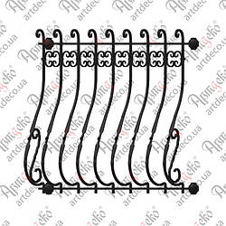 Кована решітка на вікно 1100х1025 КОМПЛЕКТ ЕЛЕМЕНТІВ