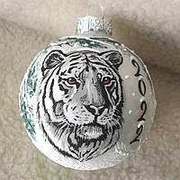 Новорічна ялинкова іграшка, символ року 85 мм "Сніговий барс 2022"