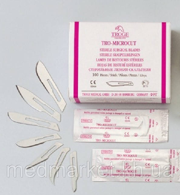 Лезо для скальпеля одноразове Troge TRO-MICROCUT (100 шт./пач.)
