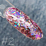 Гель Galaxy Glitter от Saga Professional 02, 8 мл, фото 4