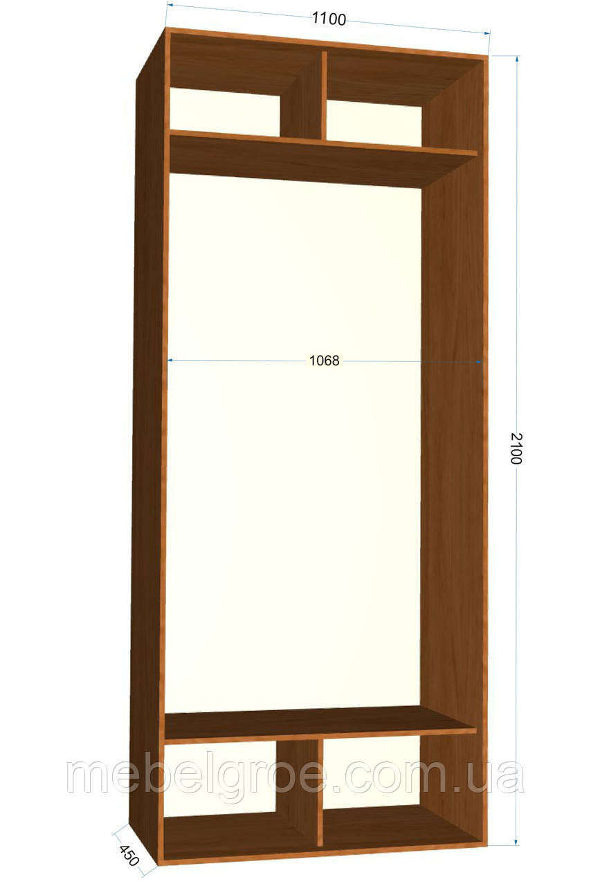 Шафа-купе дводверна 1100х450х2100мм тм Ексклюзив, фото 1