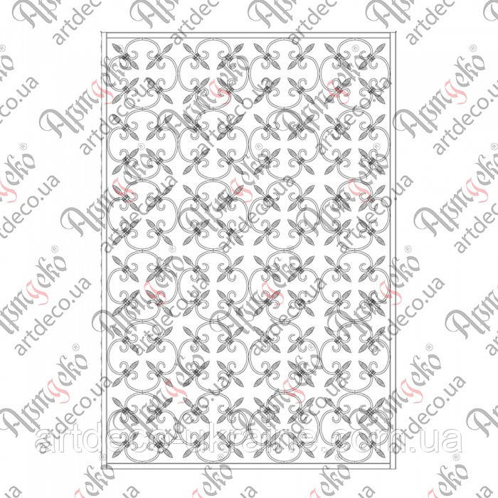 Кована решітка на вікно 1000х1480 КОМПЛЕКТ ЕЛЕМЕНТІВ, фото 1