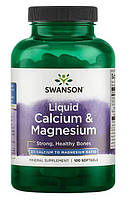 Swanson Liquid Calcium & Magnesium, Жидкий кальций и магний (100 капс.)