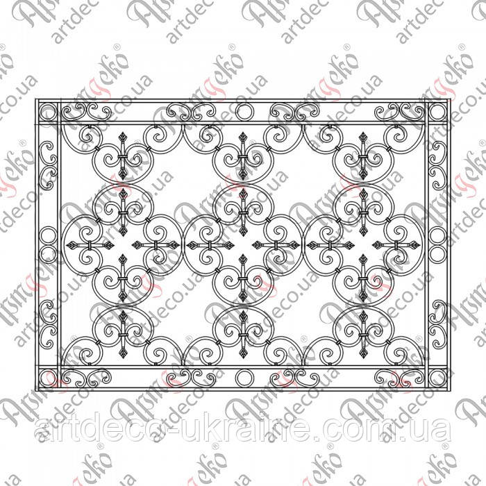 Ковані грати на вікна 2250(1965)х1580(1300) КОМПЛЕКТ ЕЛЕМЕНТІВ, фото 1