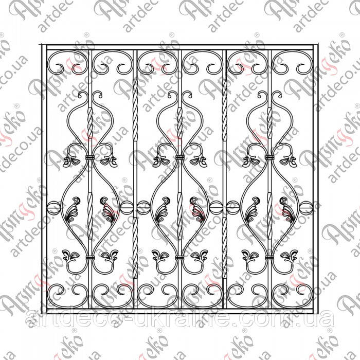 Грати на вікна. КОМПЛЕКТ ЕЛЕМЕНТІВ 1010х990, фото 1