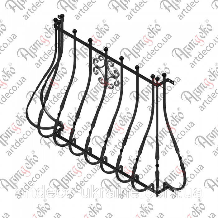 Решітки на вікна 980х925х105. КОМПЛЕКТ ЕЛЕМЕНТІВ, фото 1