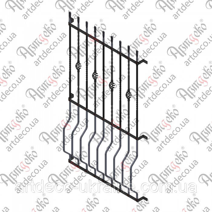 Ковані грати на вікна 1690х1530. КОМПЛЕКТ ЕЛЕМЕНТІВ, фото 1