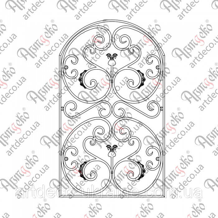 Решітки на вікна 744х1250(1000) КОМПЛЕКТ ЕЛЕМЕНТІВ, фото 1