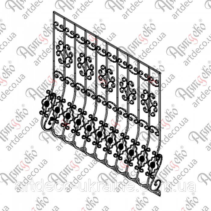 Ковані грати на вікна 1600х1600 КОМПЛЕКТ ЕЛЕМЕНТІВ, фото 1