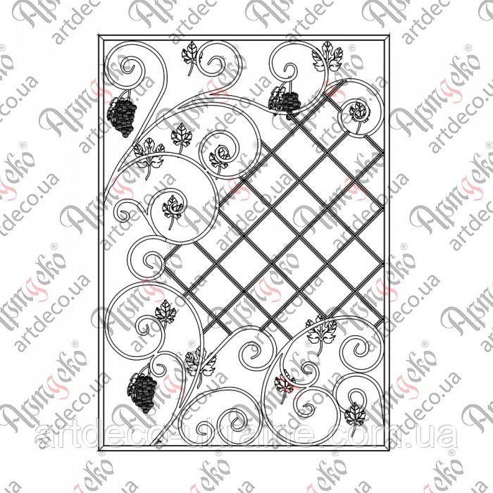 Кована решітка 1000х1500 КОМПЛЕКТ ЕЛЕМЕНТІВ, фото 1
