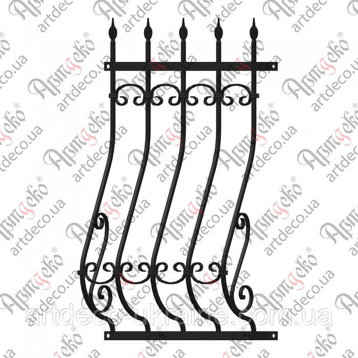 Кована решітка для вікон 690х920. КОМПЛЕКТ ЕЛЕМЕНТІВ, фото 1