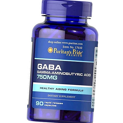 Габа Puritan's Pride GABA 750 mg 90 капс, фото 2