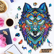 Дизайнерські пазли WOODEN JIGSAW PUZZLE MAJESTIC з натурального дерева А4 Величний вовк