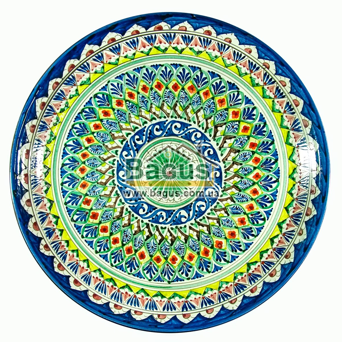 Ляган узбецький (тарілка вузбекська) діаметр 37 см ручна робота 3704-20