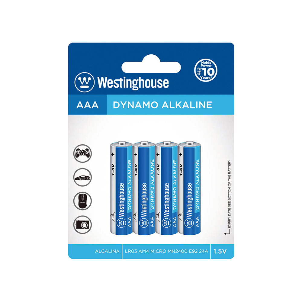Лужна батарейка Westinghouse Dynamo Alkaline AAA/LR03 4шт/уп blister