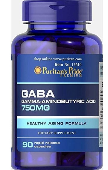 Gaba Гамма-аміномасляна кислота Puritan's Pride GABA 750 mg 90 капсул