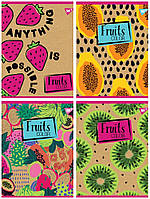 Зошит в клітку 12 л Yes А5 Fruits Color крафт, білила мікс 4 дизайну (765069)