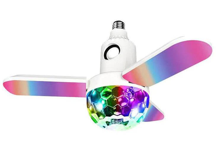 Світильник LED DP E27 з музичною колонкою й дискошаром, фото 1