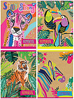 Зошит в клітку 48 л Yes А5 Rainbow Animal крафт, білила мікс 4 дизайну (765122)