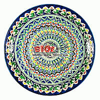 Ляган (узбекская тарелка) 37х4см для подачи плова керамический (ручная роспись) (вариант 3)