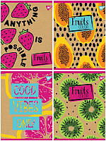 Зошит в лінію 18 л Yes "Fruits color" крафт, білила А5 мікс 4 дизайну (765097)