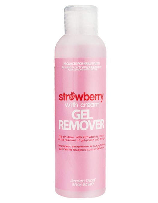 Засіб для зняття гель-лаку полуниця з вершками Jerden Proff 150 мл