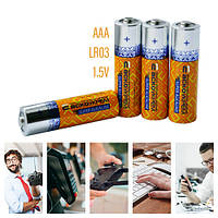 Щелочные батарейки ААА мизинчиковые (алкалиновые микропальчиковые батарейки) - Super Alkaline, ААА, LR03, 4шт