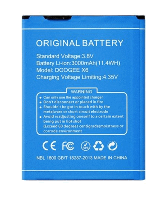 Акумулятор Doogee X6/X6S/X6 Pro (BAT17403000) 3000mAh (BAT16403000) (AAAA)